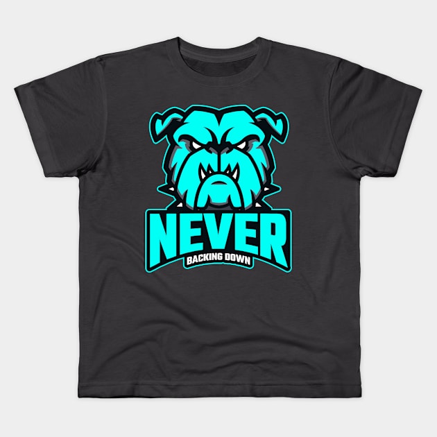Never Backing Down: Bulldog Grit Kids T-Shirt by u4upod